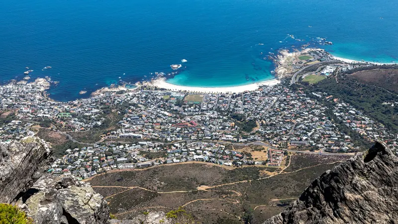 Camps Bay and the Atlantic coast seen from Table Mountain