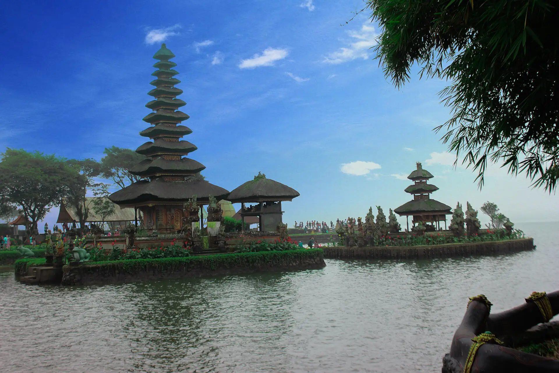 The tiered shrines of Ulun Danu Beratan beside the lake