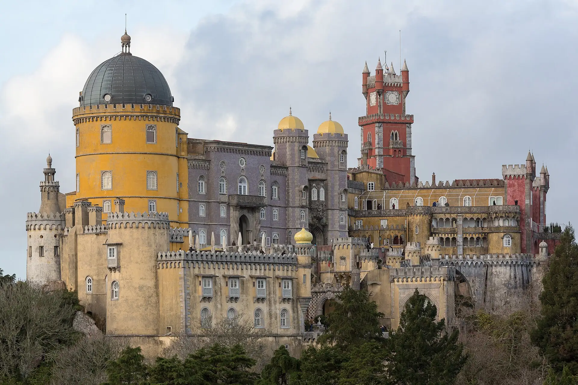 The colorful Pena Palace above Sintra